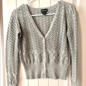 Wet seal sweater, silver with sparkles throughout, size medium